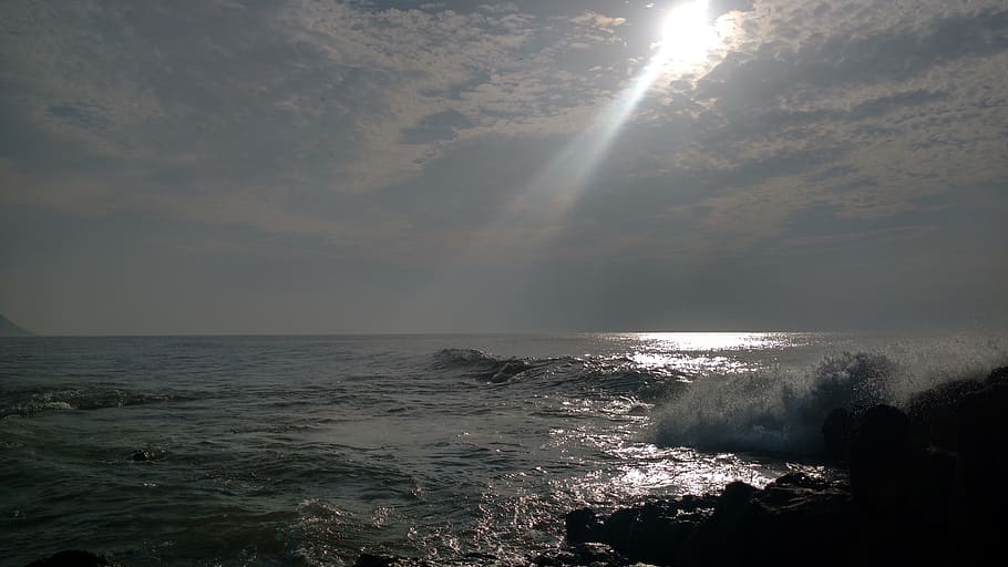 sunrise, beach, water, clouds, sea, horizon over water, beauty in nature HD wallpaper