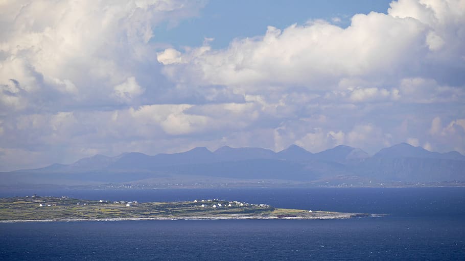 ireland, landscape, lighting, clouds, water, sea, sky, cloud - sky HD wallpaper