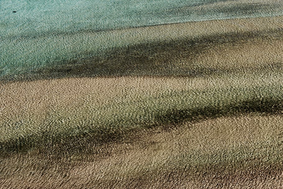 brown textile, corrupt screen, Impressionist, ripples, sand, water HD wallpaper
