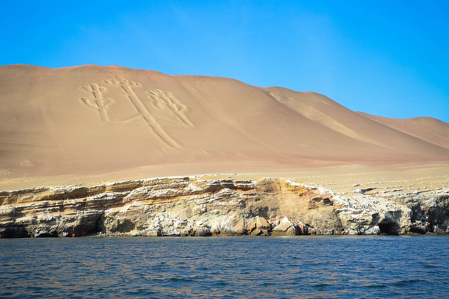 desert near river during daytime, Paracas, Sea, Nazca Lines, Island