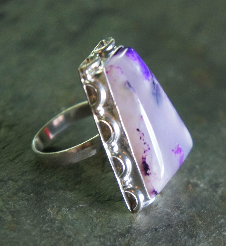 purple, agate, lavender, silver, metal, jewelry, stone, gem HD wallpaper