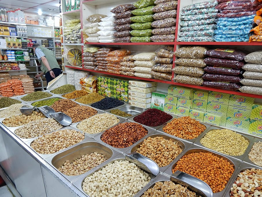 dubai, bazaar, emirates, spices, variation, choice, food, food and drink HD wallpaper