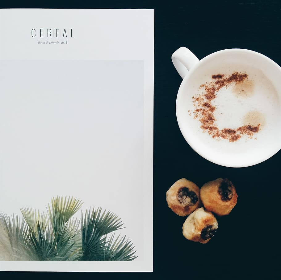 Having cappuccino while reading a magazine, black, coffee, drink HD wallpaper