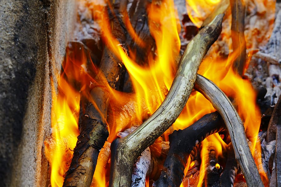 Burn, Heat, Hot, Fire, Flame, Campfire, element, barbecue, flames HD wallpaper