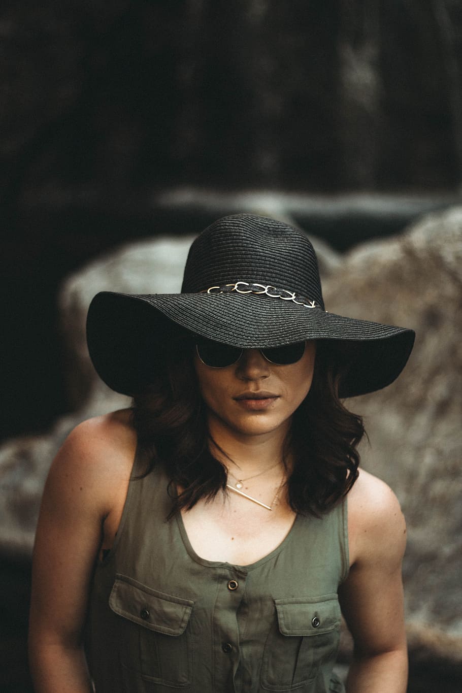 woman wearing black hat, women, one Person, people, females, young Adult HD wallpaper
