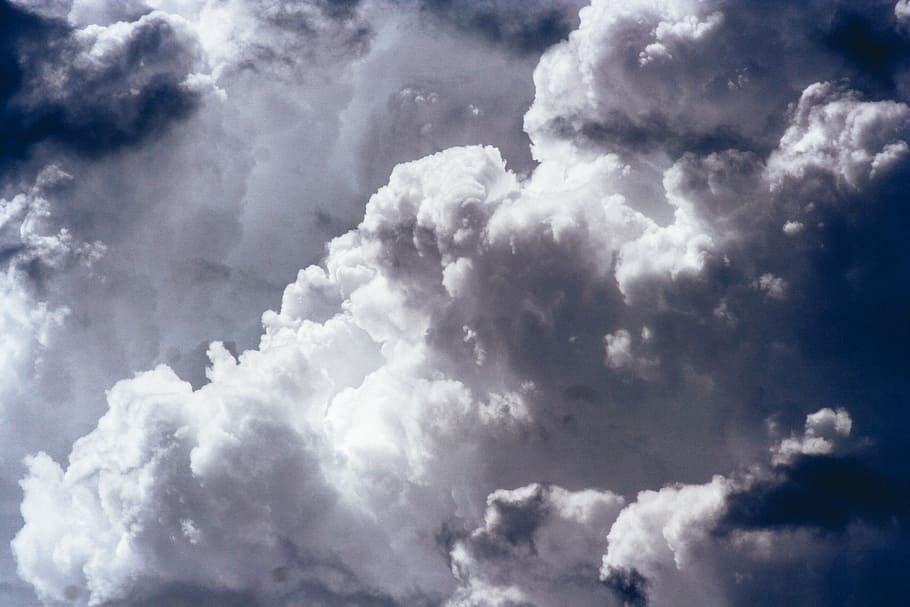 photo of white clouds, rain, cumulus, weather, storm, cloudy HD wallpaper