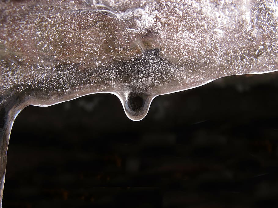 snow, ice, thaw, defrost, graphically, winter, drop of water, HD wallpaper