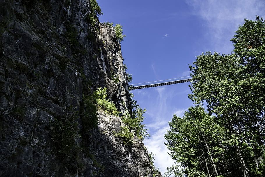 Eagle Canyon Wall and Suspension Bridge, Ontario, canada, photo HD wallpaper