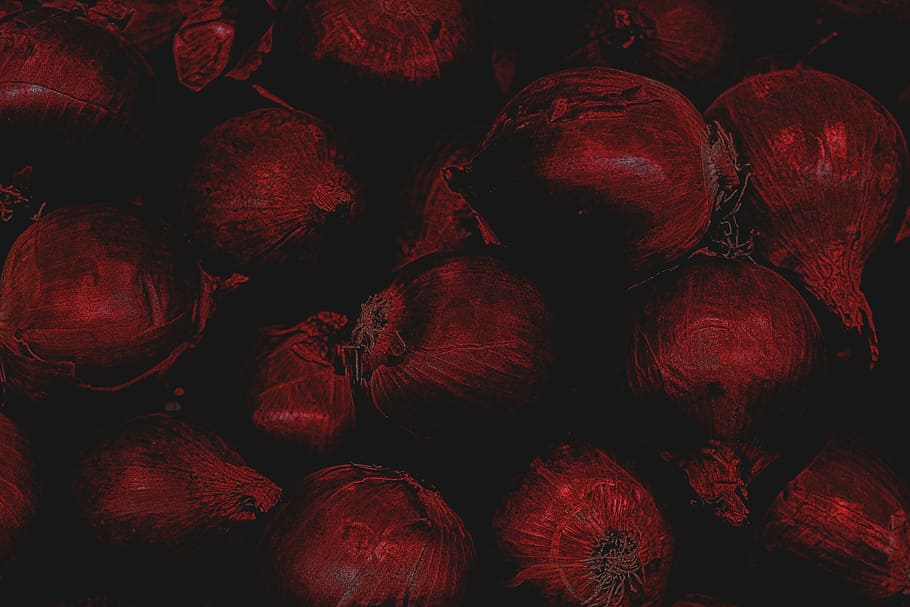 red bauble lot, onion lot, vegetable, market, stall, healthy eating HD wallpaper