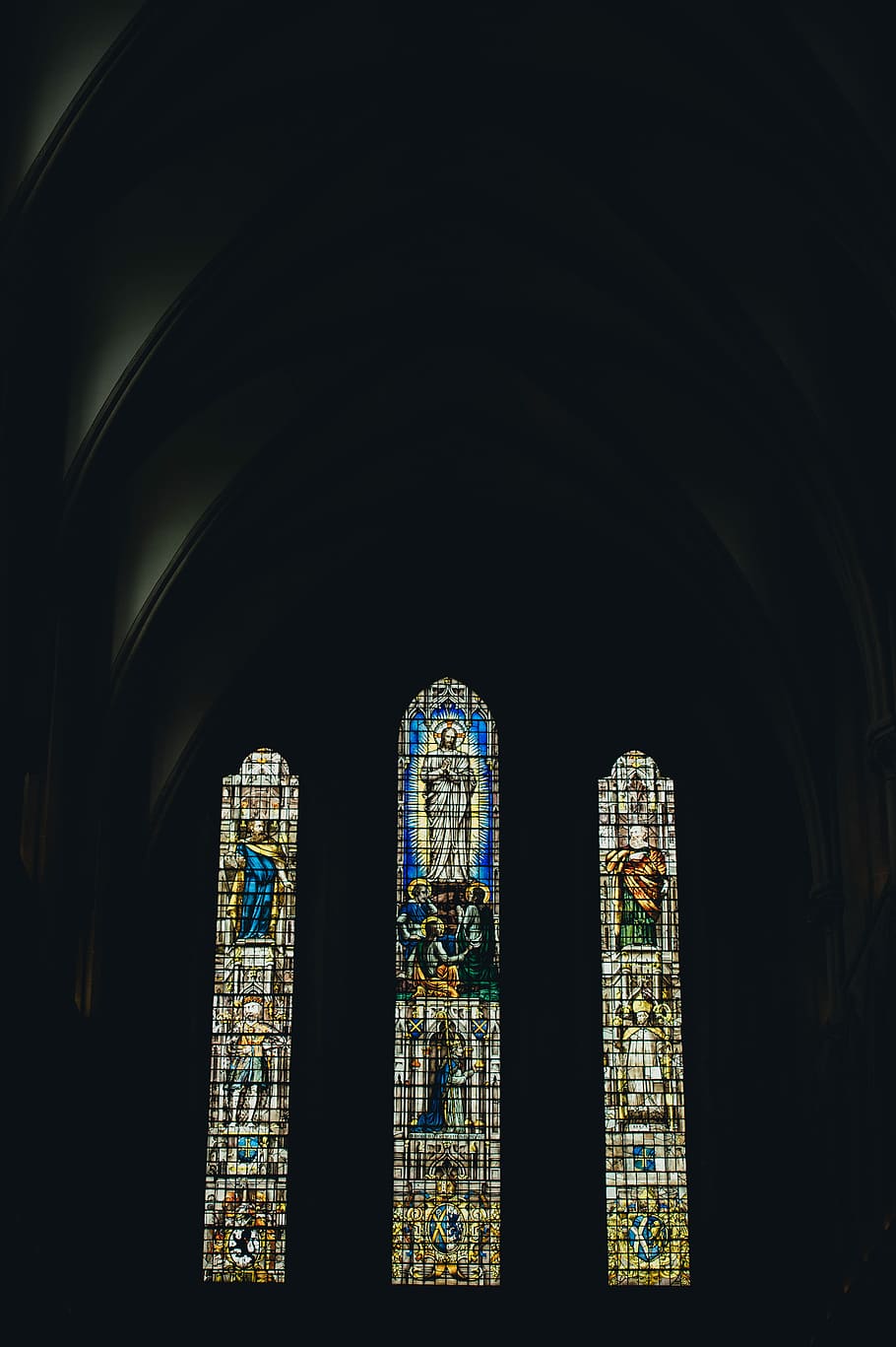 Hd Wallpaper Stained Glass Window Wells Cathedral Religious Themed Stained Glass Wallpaper Flare