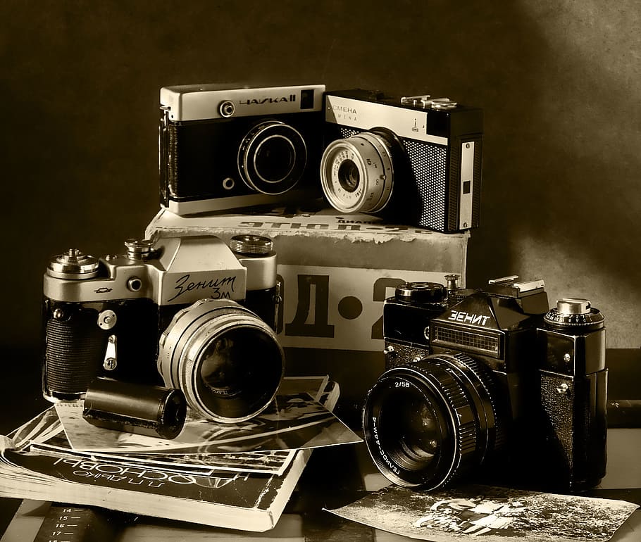 Still Life, Cameras, Box, camera - Photographic Equipment, old-fashioned, HD wallpaper