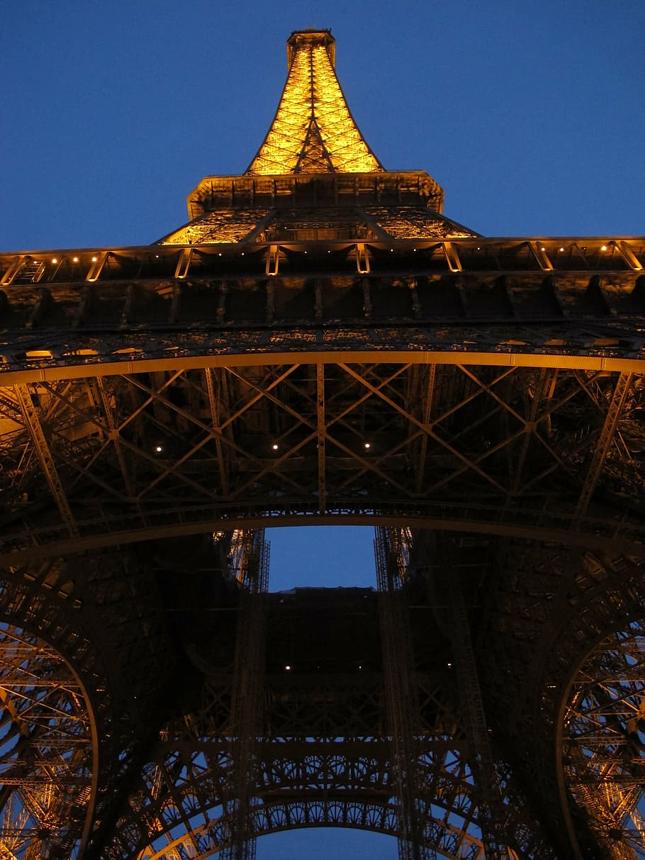 the eiffel tower, paris, night view, famous Place, paris - France HD wallpaper