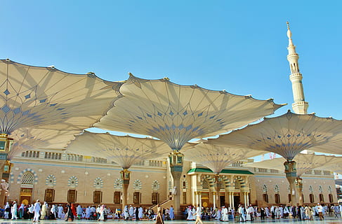 people outside temple during daytime, prophet, mosque, masjid HD wallpaper