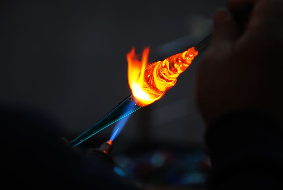 Glassblowing, industry, fire - Natural Phenomenon, flame, heat - Temperature, HD wallpaper