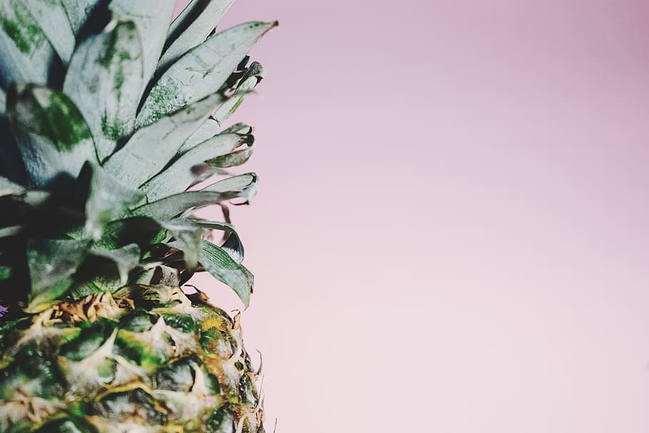pineapple photo, ripe pineapple, green, fruit, food, freshness HD wallpaper