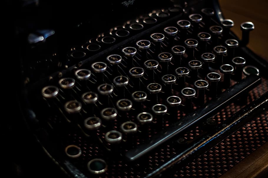 closeup photo of gray typewriter, antique, retro, keyboard HD wallpaper