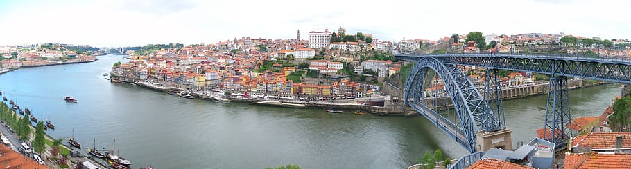 porto, view, duero, architecture, transportation, city, bridge HD wallpaper