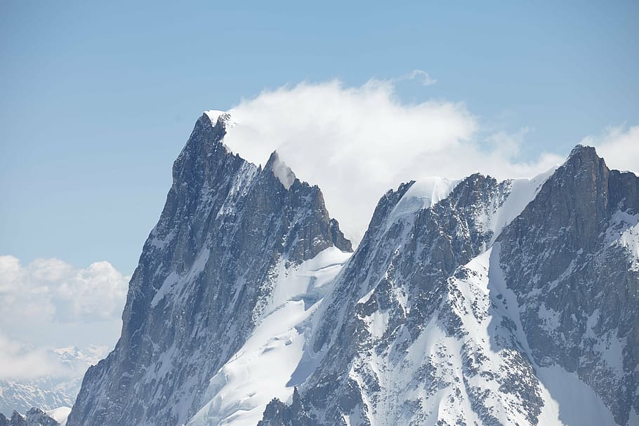 chamonix, wind swept, peaks, mountains, landscape, alps, nature HD wallpaper