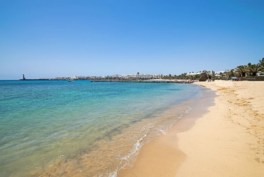 Playa De Las Cucharas, Lanzarote, canary islands, spain, africa, HD wallpaper