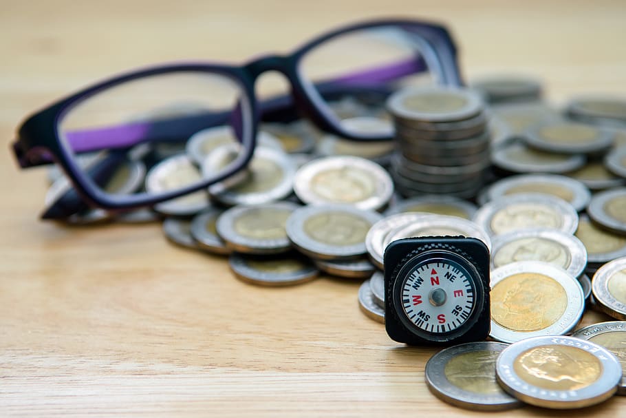 compass, silver, usd, eyewear, the baht, thailand finances HD wallpaper