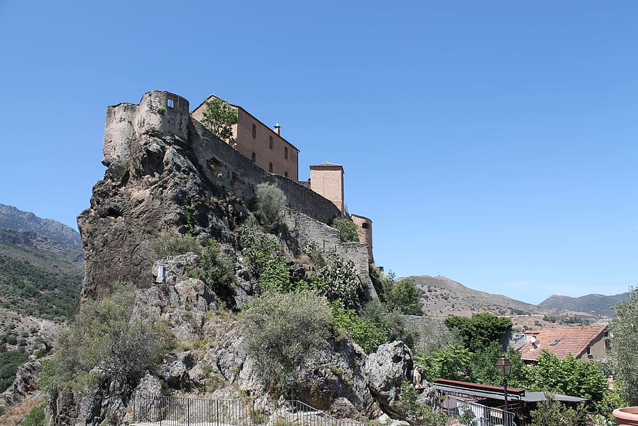Corte, Corsican, Centre, castle, building exterior, architecture HD wallpaper