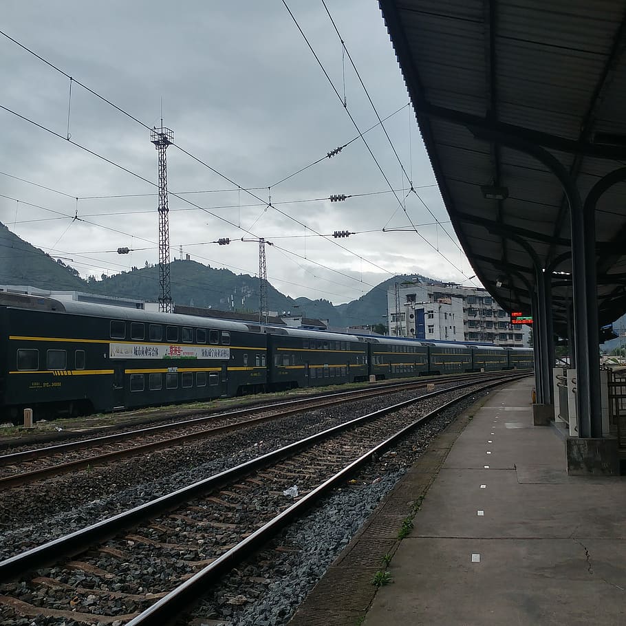 railway train, rail transportation, track, railroad track, public transportation HD wallpaper