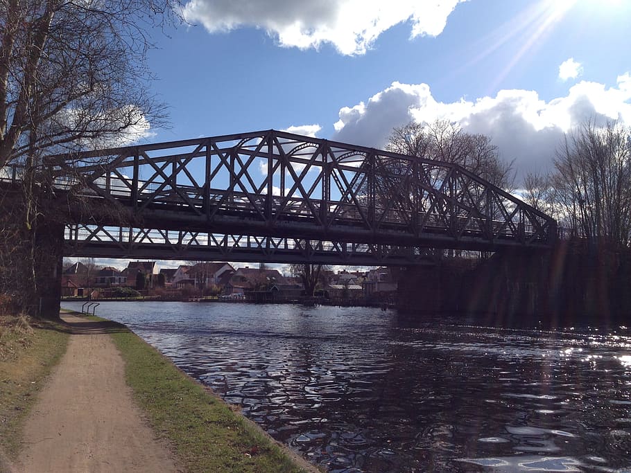 Railway Bridge, Bridge, River, Train, track, transportation HD wallpaper