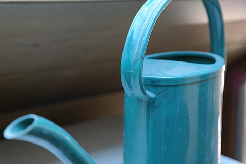 Watering Can, Casting, Plastic, irrigation, turquoise, blue HD wallpaper