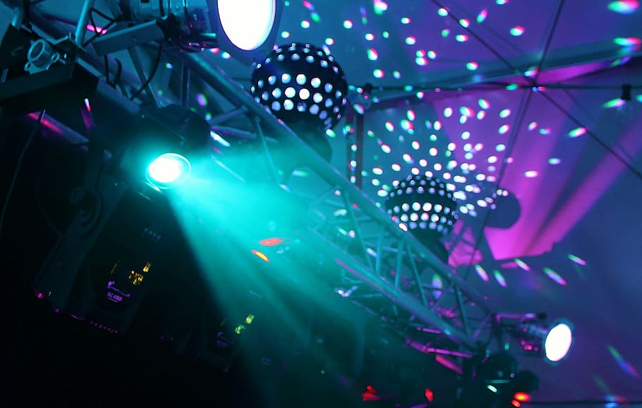 HD wallpaper: low angle photo of two turned on disco balls, dj, lighting,  party | Wallpaper Flare
