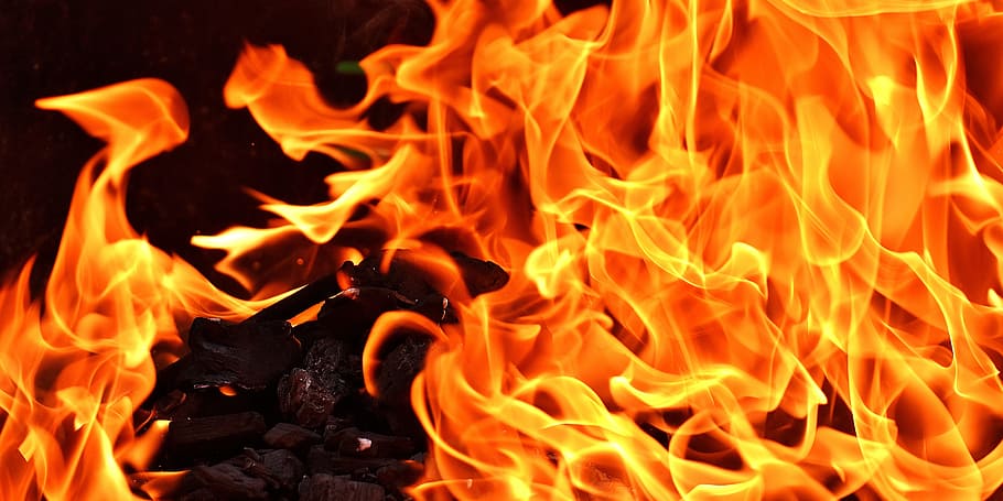 photo of flame, fire, carbon, burn, mood, campfire, fireplace HD wallpaper