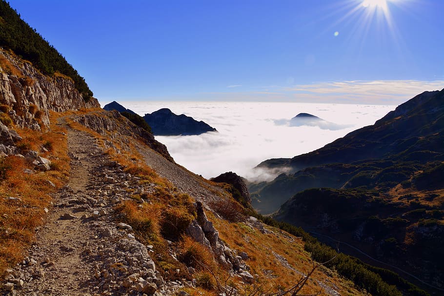 mountains, clouds, sky, landscape, tops, italy, carega, scenics HD wallpaper