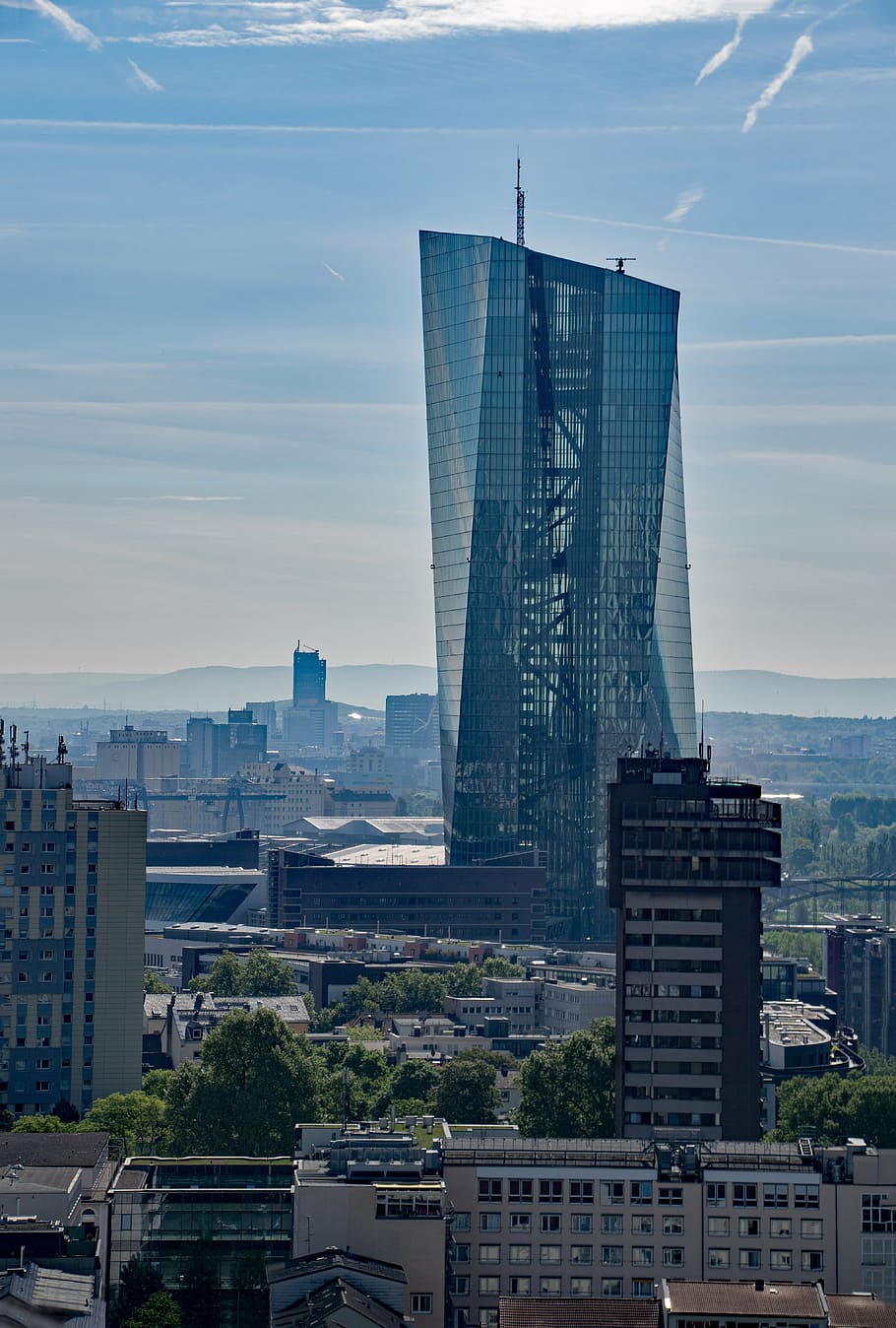 ecb, european central bank, frankfurt, hesse, germany, skyscraper, HD wallpaper