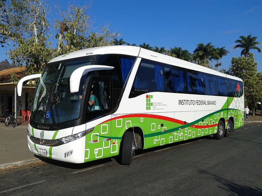 Bus, Volvo, Marcopolo, transportation, commercial land vehicle HD wallpaper