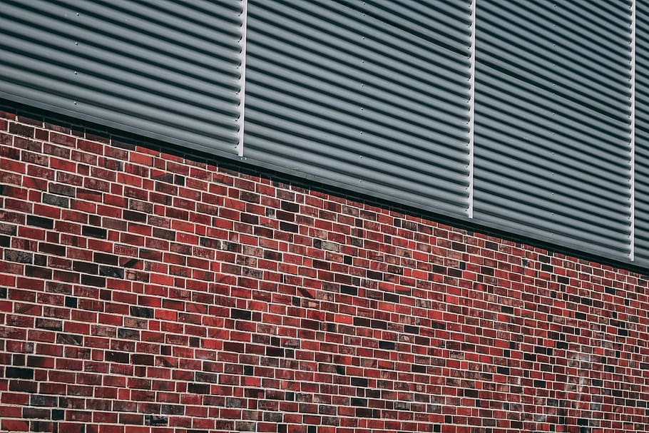 brown wall, brown painted brick wall, corrugated, shutters, urban HD wallpaper