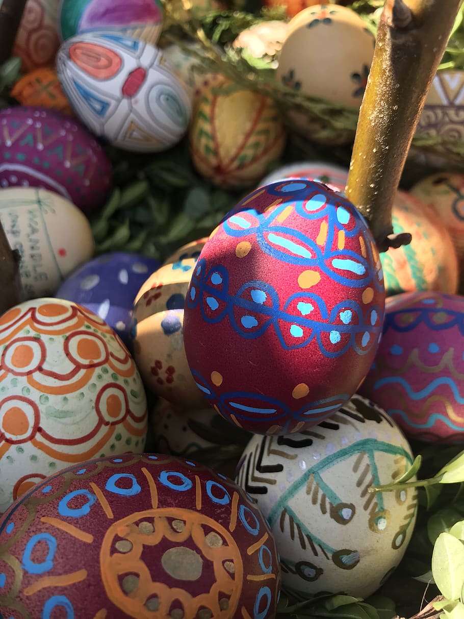 easter, egg, ornament, handmade, basket, traditionally, pattern HD wallpaper