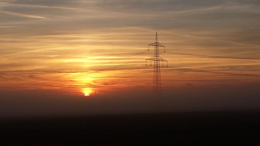 Sunrise, Electric, Sky, sunset, connection, technology, cloud - sky HD wallpaper