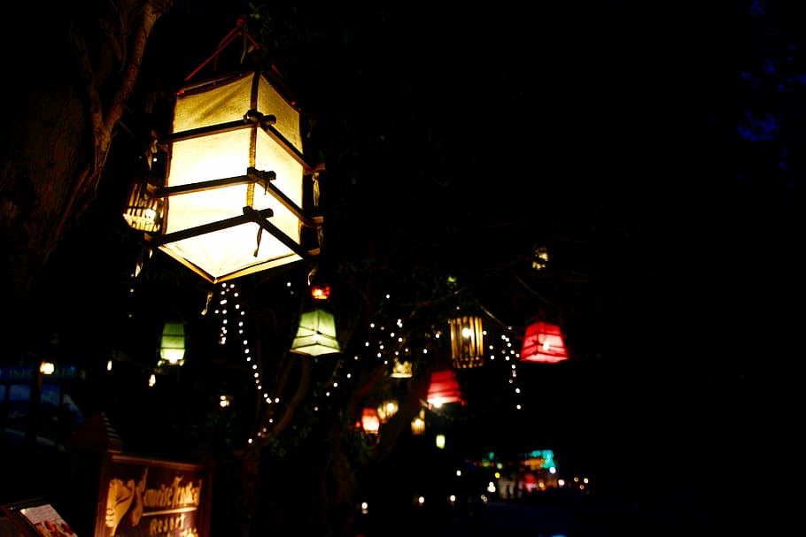 lantern, light, lamp, light beam, lighting, night, artfully HD wallpaper