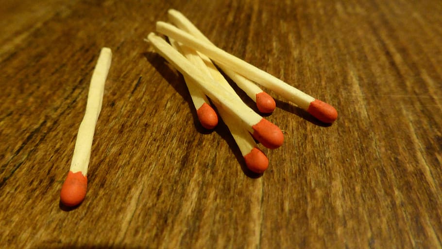 matches, sticks, match head, red, wood - material, matchstick