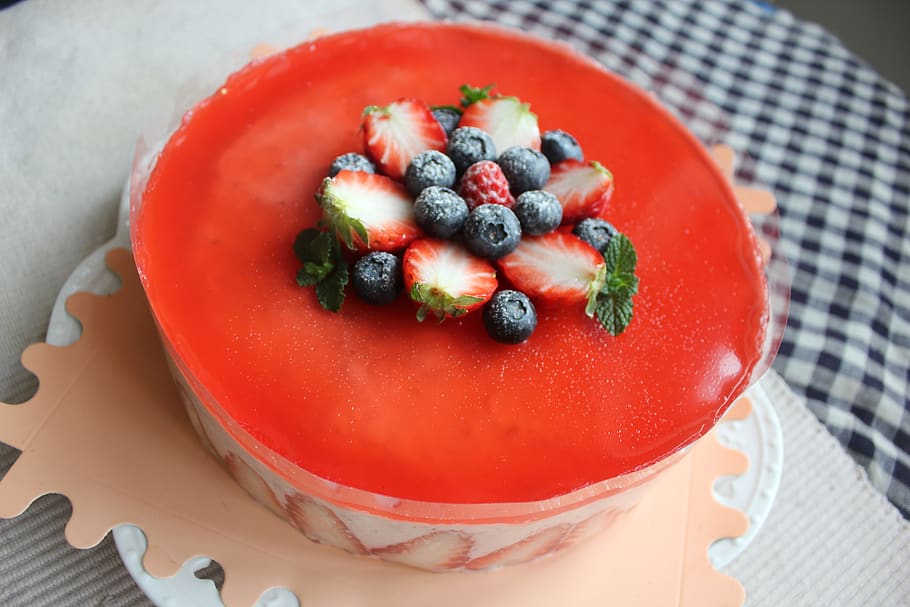 dessert, cake, strawberry, food, food and drink, fruit, freshness HD wallpaper