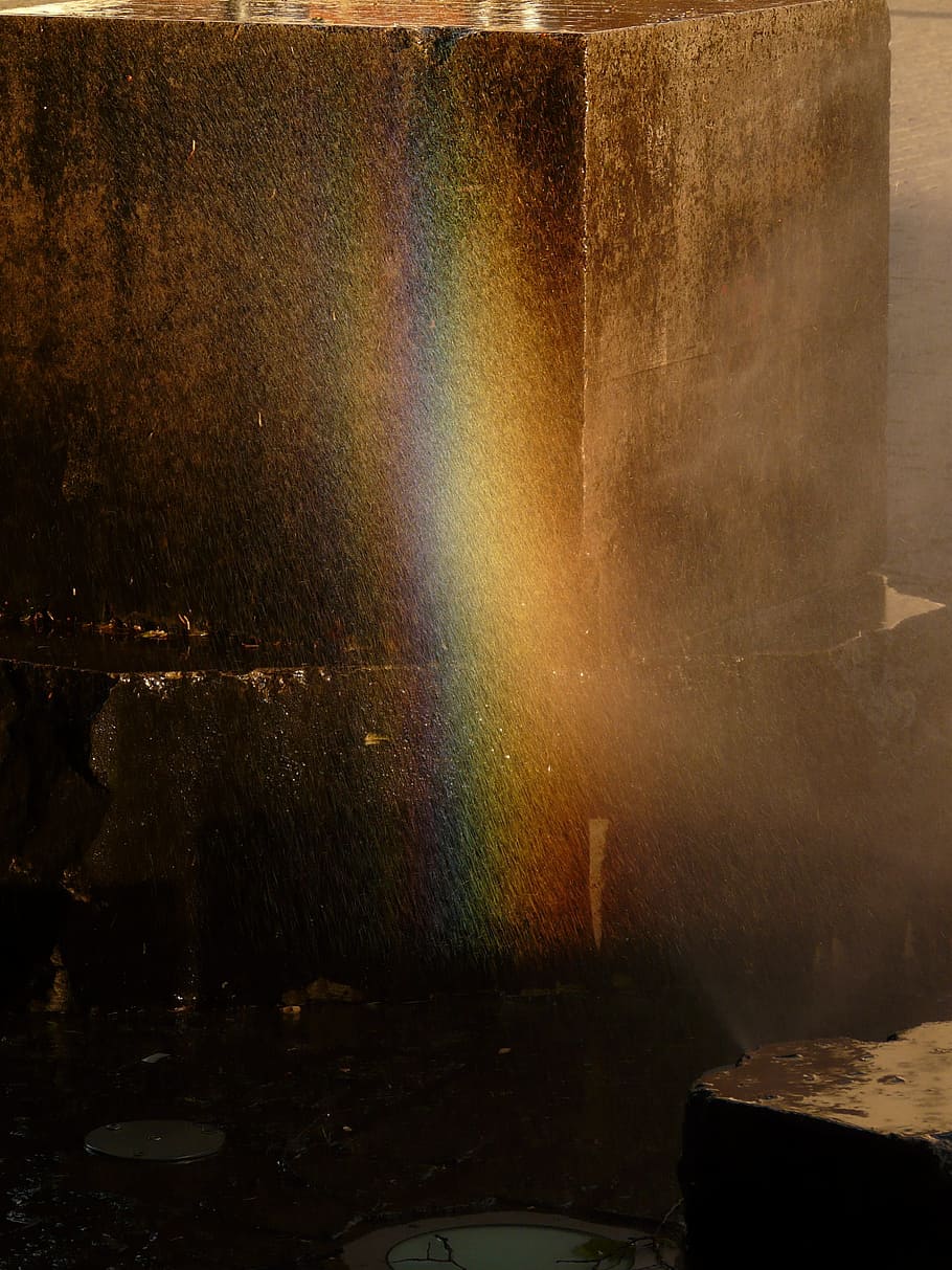 Rainbow, Water, Back Light, Color, sparkle, inject, wet, indoors HD wallpaper