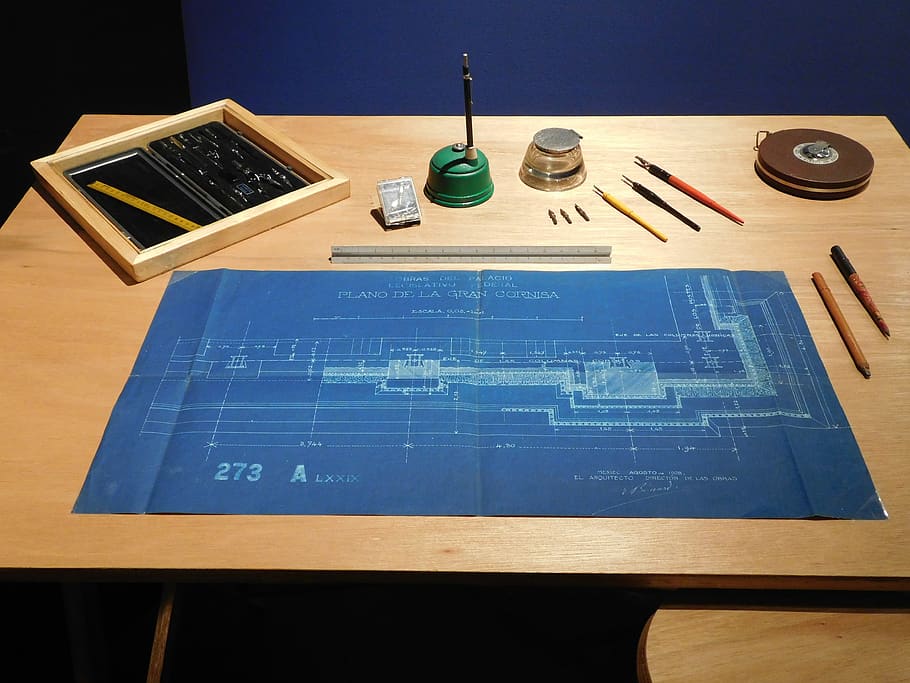 drawing, objects, design, tool, work, architecture, table, artist HD wallpaper