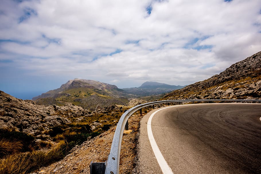 road, street, mountain, clouds, sky, travel, adventure, cloud - sky HD wallpaper