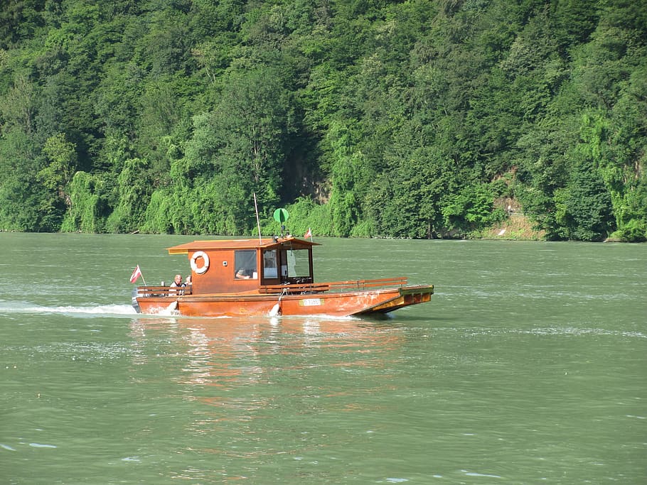 Danube, Ferry, Water, Boot, Sail, tree, nature, day, lake, no people HD wallpaper