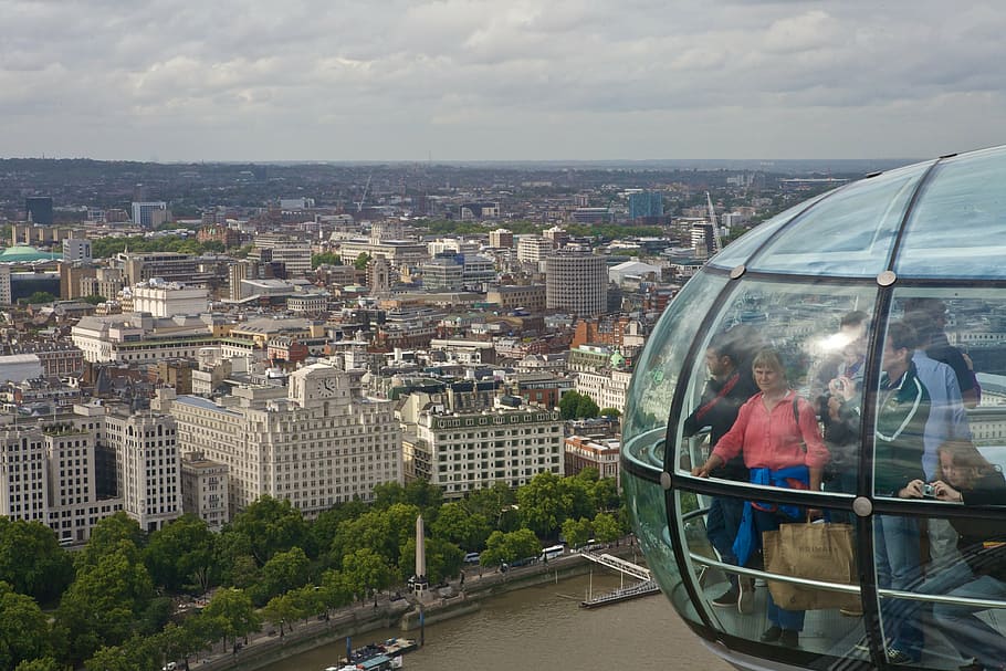 london, united kingdom, skyline, tourism, ferris wheel, london eye, HD wallpaper