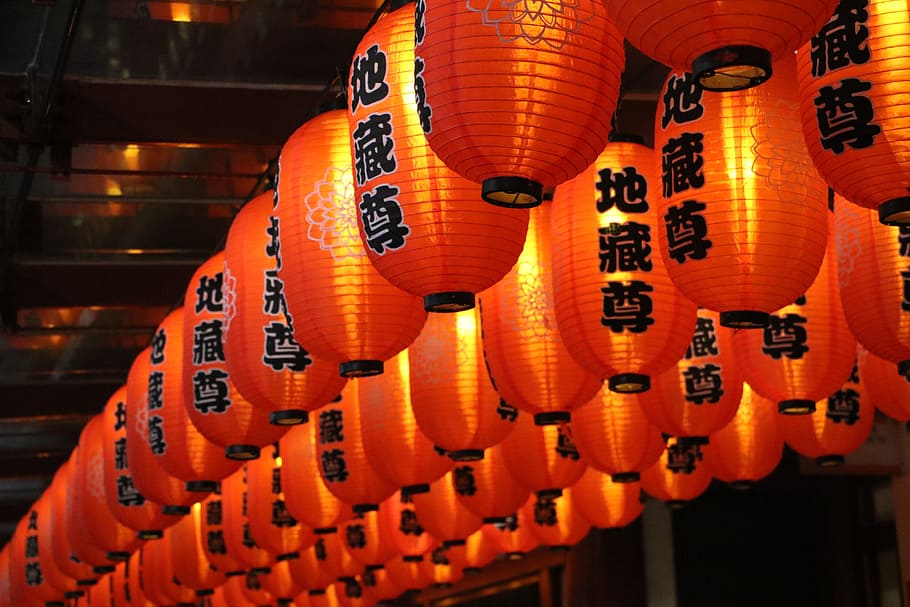 lantern, red, yellow, celebration, design, traditional, asia HD wallpaper