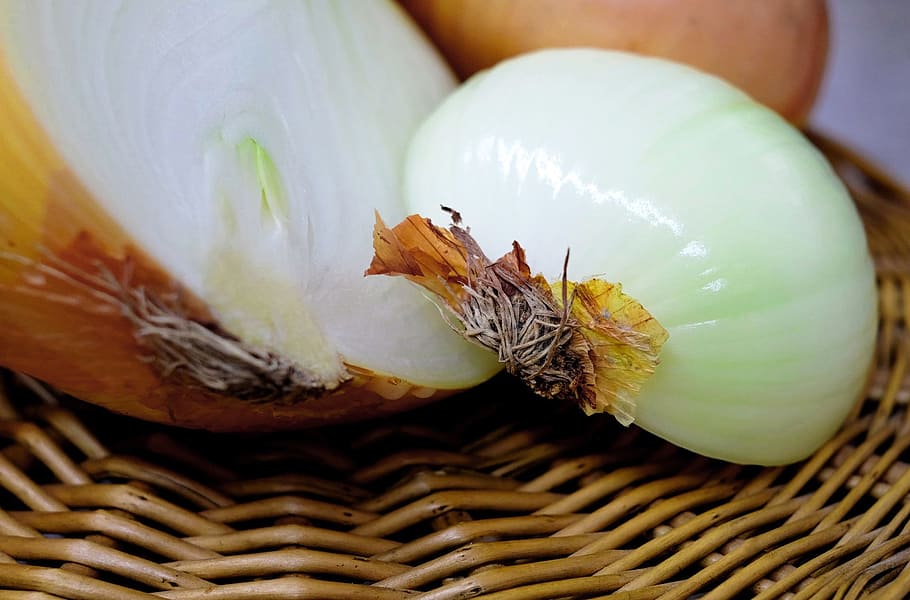 onion, half, raw, food, close, food and drink, close-up, healthy eating HD wallpaper