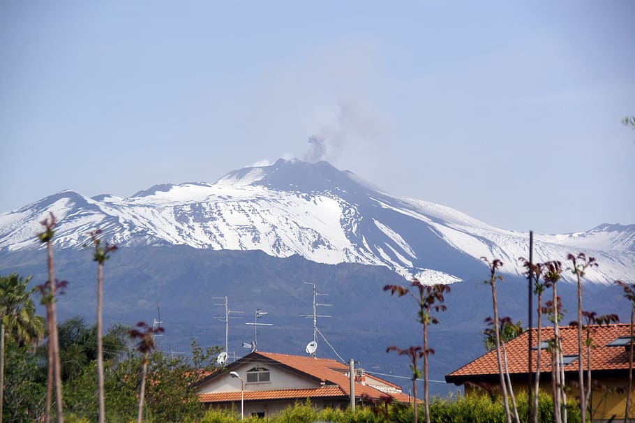etna, sicily, summit, mountain, snow, snowcapped mountain, cold temperature HD wallpaper