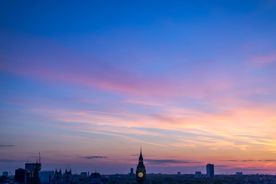 aerial view photo of Big Ben at golden hour, landscape photo of buildings during golden hour HD wallpaper