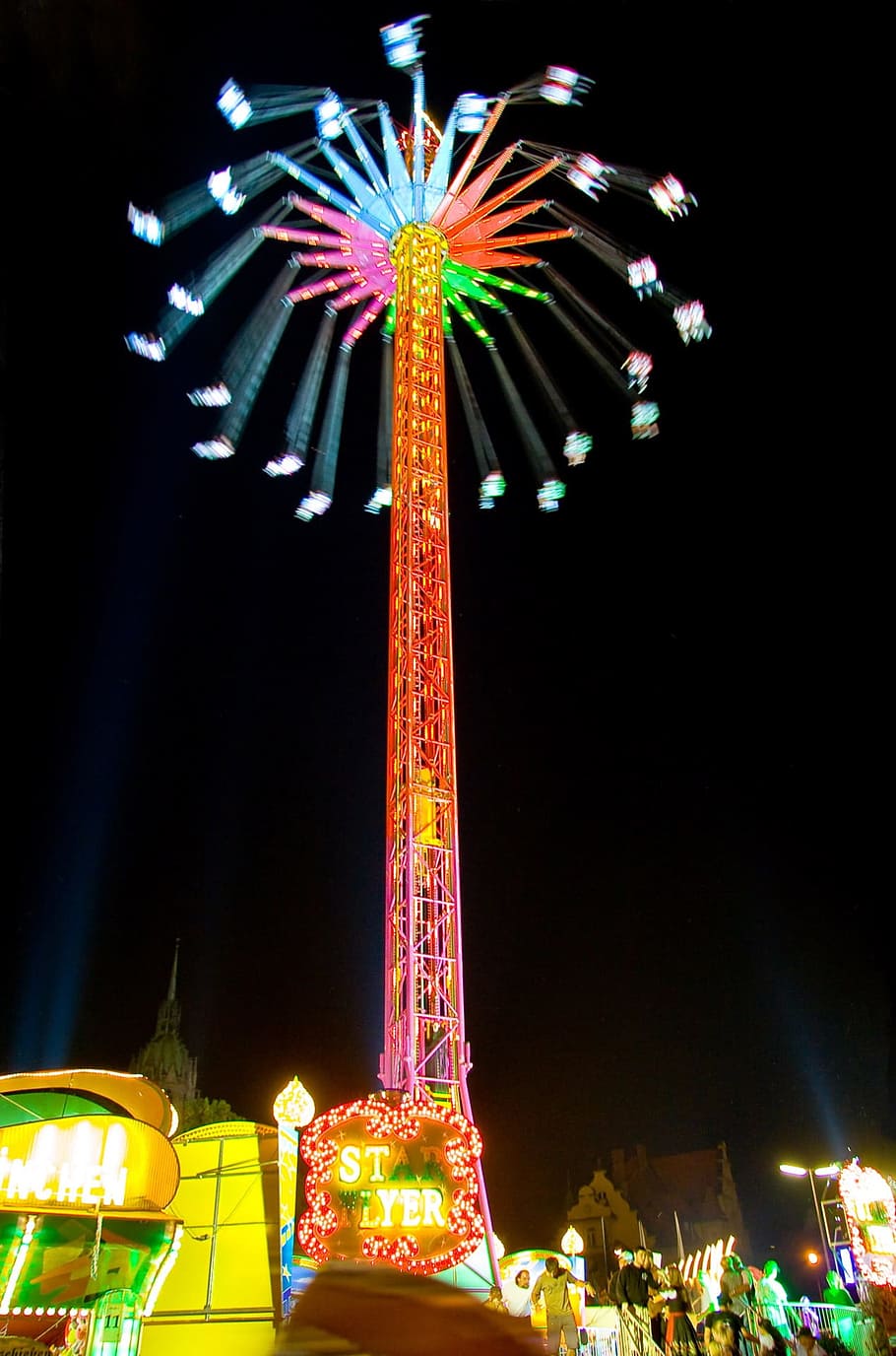 Carousel, Ride, Lights, Colorful, amusement, carnival, merry-go-round HD wallpaper