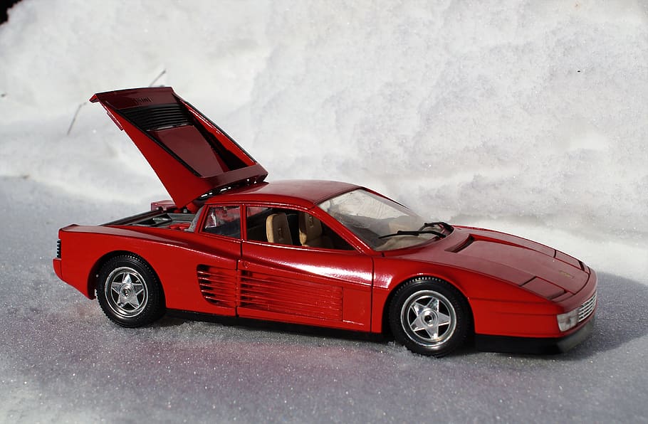 Model Car, Ferrari, Testarossa, Speed, italy, fast, red, oldtimer HD wallpaper